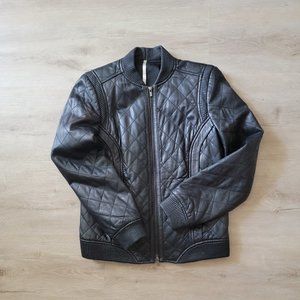 Leather bomber jacket S